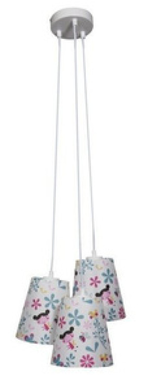 Biała lampa wisząca sufitowa dziecięca do pokoju GIRL metalowa