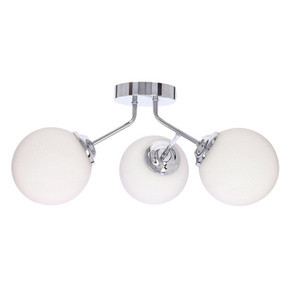 Srebrna lampa wisząca 3-punktowa do salonu BELWEDER metal E14