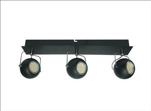 Czarna lampa sufitowa listwa LED do salonu TONY 3-punktowa