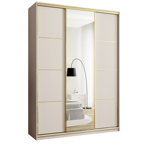 WYPRZEDAŻ Nowoczesna szafa z lustrem do sypialni 180 cm GOLD NEW MAX