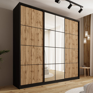 WYPRZEDAŻ Duża loftowa szafa przesuwna do sypialni 250 cm z lustrem EDGE MAX