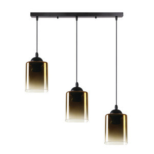 Czarna lampa wisząca 1-punktowa do salonu Serena klosz złoty