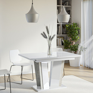Prostokątny stół rozkładany do jadalni 160x80 cm DENOS biały