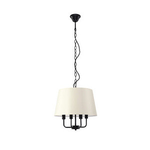 Czarna lampa wisząca z abażurami do salonu PASTERI beżowa