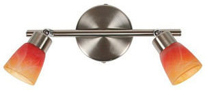 Pomarańczowa lampa sufitowa listwa do salonu DROPS metal srebrny