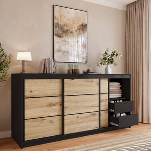 Komoda przesuwna do sypialni z szufladami 200 cm LOFT dąb artisan