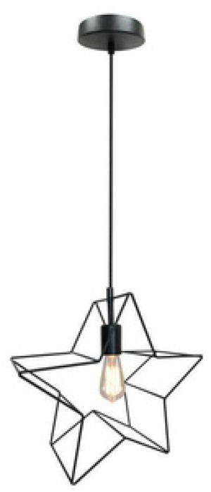 Czarna lampa sufitowa wisząca z regulacją wysokości do salonu GWIAZDKA metal