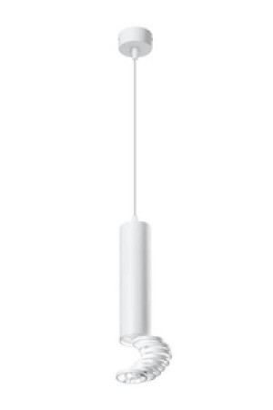 Biała lampa wisząca tuba regulowana do salonu TUBA metal