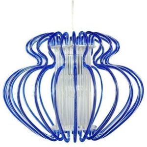 Niebieska lampa wisząca sufitowa E27 do salonu IMPERIA 52 cm