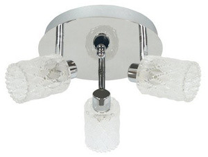 Chromowa lampa sufitowa plafon 3-punktowy do salonu TRANS G9