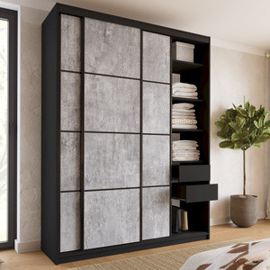WYPRZEDAŻ Duża trzydrzwiowa szafa przesuwna 180 cm LOFT MAX beton