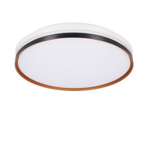 Czarny plafon sufitowy LED 24W do salonu MONTANA klosz biały złoty