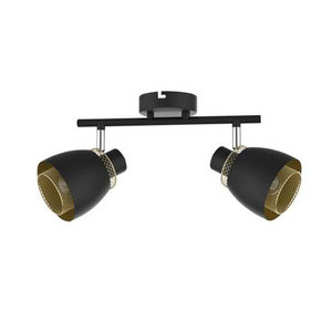 Czarna lampa sufitowa listwa 2-punktowa do salonu ALEKSANDRIA metal