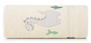 Ręcznik dziecięcy 50x90 cm BAMBI z motywem dinozaura kremowy