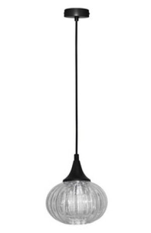 Czarna lampa wisząca z regulacją wysokości do salonu EXETER metal szkło