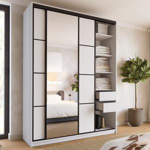 WYPRZEDAŻ Biała wysoka szafa przesuwna z lustrem 180 cm LOFT MAX