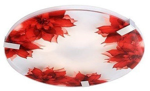 Czerwona lampa sufitowa plafon do salonu RAPSODY metal szkło