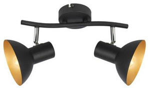 Czarna lampa ścienna nad lustro 2xE27 DISO metal złote detale
