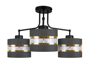 Czarna lampa wisząca sufitowa 3-płomienna do salonu ANDY metal