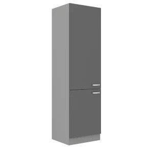 Nowoczesna szafka kuchenna wysoka stojąca szary połysk 60 cm SILVER