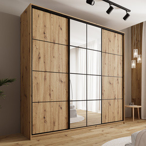 WYPRZEDAŻ Wysoka trzydrzwiowa szafa przesuwna 250 cm z półkami EDGE MAX