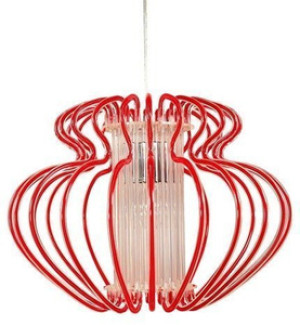 Czerwona lampa wisząca sufitowa regulowana do salonu IMPERIA 52 cm