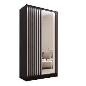 Szafa przesuwna z czarnymi lamelami 100 cm LAMEL 3D