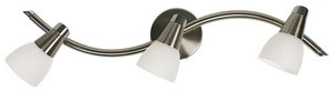 Srebrna lampa wisząca 3-punktowa do salonu SELIA metal i szkło