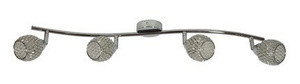 Srebrna lampa sufitowa 4-punktowa do salonu CLEAR metal szkło