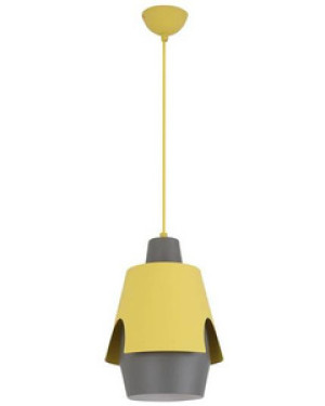 Żółta lampa wisząca do salonu i jadalni FALUN metal E27