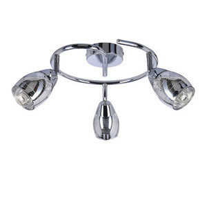 Srebrna lampa sufitowa spirala nad lustro WIRGINIA 3xE14 transparentne klosze