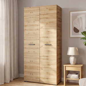 Szafa dwudrzwiowa 90 cm otwierana z półkami i drążkiem FIORA dąb artisan