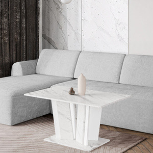 Stolik kawowy do salonu 100x60 cm DENOS biały marmur
