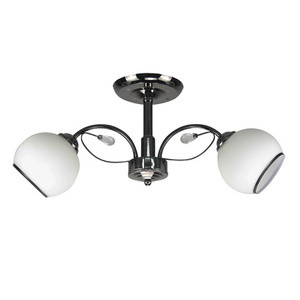 Czarna lampa sufitowa z białym kloszem do salonu GRAPHITE 2xE27
