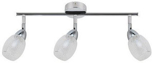 Srebrna lampa sufitowa LED zintegrowana do salonu RICO metal-szkło