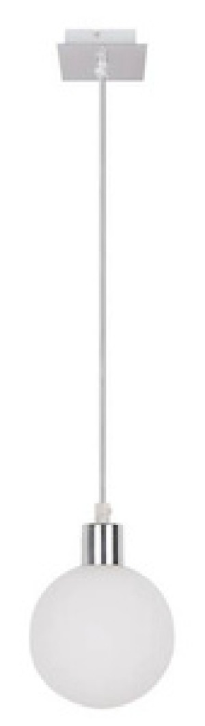 Biała lampa wisząca kula 12 cm do salonu ODEN metal szkło