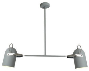 Szara lampa wisząca sufitowa 2xE27 do salonu GRAY metal