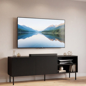 Czarna szafka RTV 150 cm pod telewizor z półkami PELIO