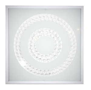 Biały plafon sufitowy LED 16W 4000K do salonu LUX metal szkło