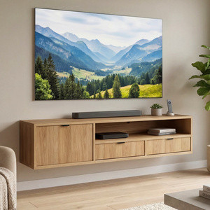 Szafka RTV 150 cm pod telewizor wisząca z szufladami ELVIO hikora naturalna