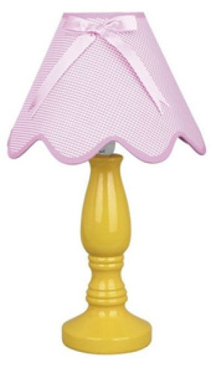 Żółto-różowa lampka stołowa nocna do sypialni LOLA