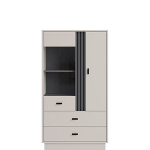Witryna na książki do salonu 80 cm kaszmir AGRA