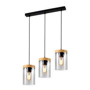 Czarna lampa wisząca nad stół do jadalni WELS szkło dymione
