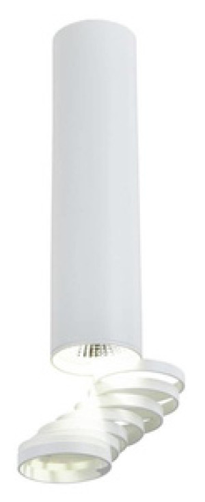Biała lampa sufitowa tuba 1-punktowa do salonu z regulacją GU10 50W