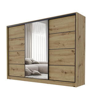 Pojemna szafa przesuwna z lustrem 250 cm BEST dąb artisan