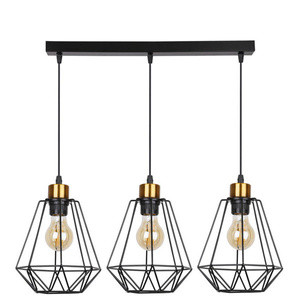 Czarna lampa wisząca listwa 3-punktowa do salonu PRIMO metal