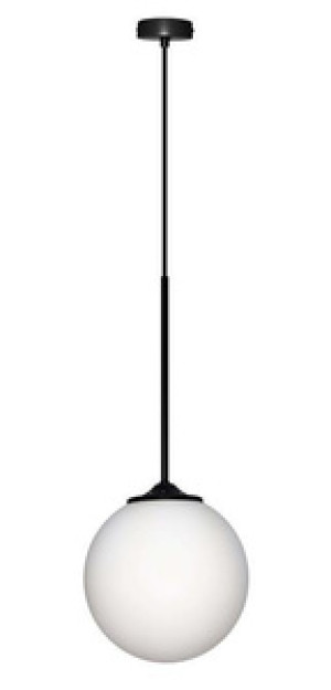 Czarna lampa wisząca kula 20 cm do jadalni GLASGOW metal szkło
