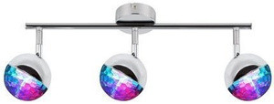 Srebrna lampa wisząca LED RGB do salonu PARTY listwa metal