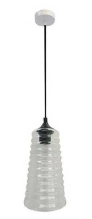 Czarna lampa wisząca nad stół do jadalni MANILA szkło metal