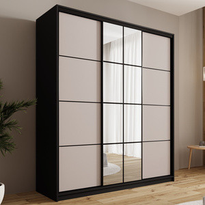 WYPRZEDAŻ Nowoczesna szafa przesuwna 180 cm z lustrem i drążkami EDGE